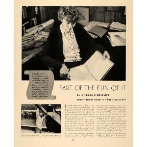  1933 Ad Amelia Earhart Plane Flight The Fun of It Book 