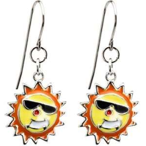  Handcrafted Stainless Steel Sunglasses Sun Earrings 