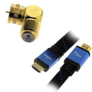  GTMax Coax Right Angle Male to Female Adapter + HDMI with 