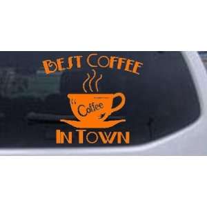Orange 12in X 10.8in    Best Coffee in Town Cafe Diner Business Car 