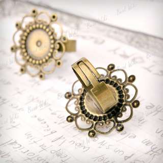 Adjustable Ring Mountings Setting Antique Brass Flower Wholesale 
