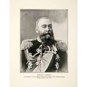  1904 Print Russo Japanese War Admiral Alexieff Naval Fleet 