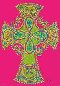 0665FL   Large Flag   Celtic Cross   Religious   Vibrant colors 