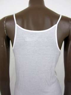 Enza Costa womens white ribbed long camisole tank top L $111  