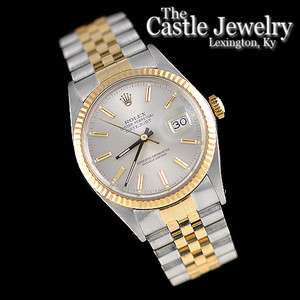 Mens Rolex Datejust 18K Stainless Steel Jubilee Link Bracelet Silver 