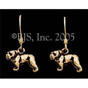  Bull Dog Earrings, 14k Yellow Gold, 14k. Yellow Gold Ear Wires, Dog 