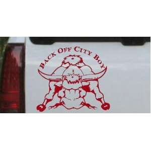 Back Off City Boy Bull Country Car Window Wall Laptop Decal Sticker 
