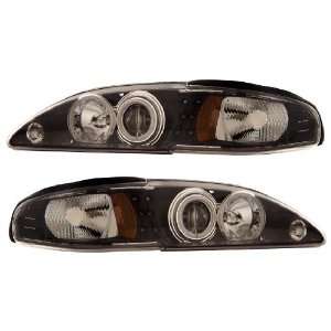 FORD MUSTANG 94 98 1 PC PROJECTOR HEADLIGHT HALO BLACK CLEAR AMBER 