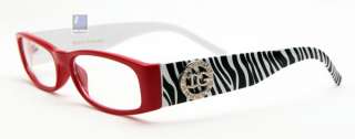 Red Zebra Vintage RX Glasses Frames Womens Clear Lens  