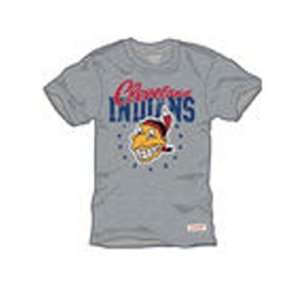  Cleveland Indians Mitchell & Ness Grey Vintage T Shirt 