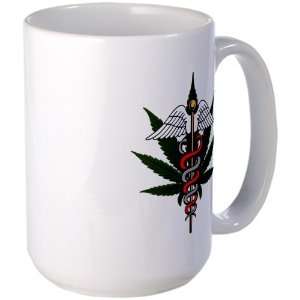   Large Mug Coffee Drink Cup Medical Marijuana Symbol 