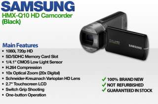 Samsung HMX Q10 HD 1080i Camcorder (Black) New 0036725303829  