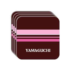 Personal Name Gift   YAMAGUCHI Set of 4 Mini Mousepad Coasters (pink 