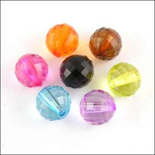 100Pcs Mixed Color Acrylic Round Spacer Beads 10mm KB836  