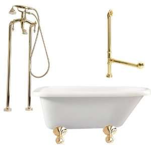  LA2 MB White with Millennium Brass Augusta 54 Roll Top Soaking Tub 