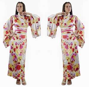 japan asia geisha cosplay kimono obi morgenmantel satin  