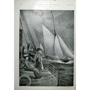  Yachts Yachting Racers & Cruisers Old Print 1904