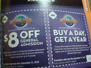 Universal Studios Hollywood Coupons Exp 2012  