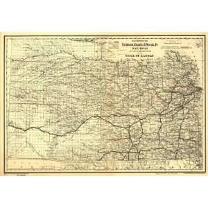  1886 Railroad map of Atchison, Topeka, & Santa Fe