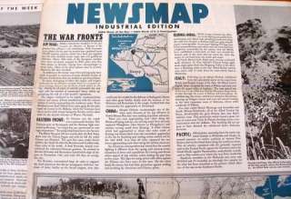 NEWSMAP WW II Poster 1944 The War Fronts Vol. 3 No. 4F  