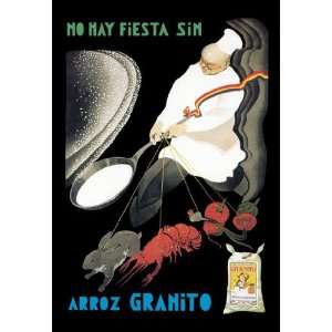  No Hay Fiesta Sin Arroz Granito 12x18 Giclee on canvas 