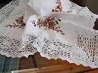 ribbon embroidery crochet lace table topper s white $ 13