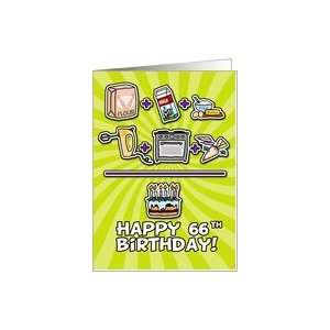  Happy Birthday   cake   66 years old Card Toys & Games