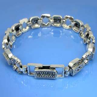 Inch Sterling Marcasite O Linked Bracelet (YSB 017)  