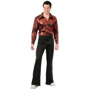 Party By Charades Costumes Disco Shirt   Flame Hologram Adult Costume 