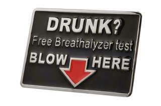 DRUNK Breathalyzer Funny Adult Humor Belt Buckle Drink  