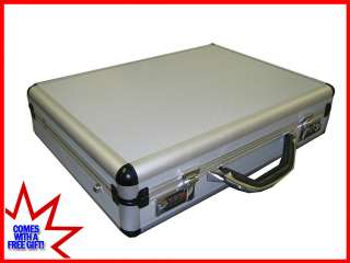 Silver Aluminum Laptop Breif Case for 15 17 Notebook Ship to Canada 