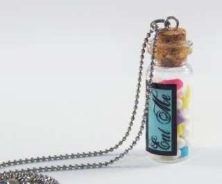 Alice in Wonderland Eat Me Vial Magic Pendant Necklace  