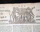 Rare 1771 Newspaper COLONIAL PENNSYLVAN​IA Cherokees Ind