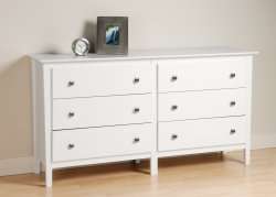 PrePac White Berkshire 6 Drawer Dresser  