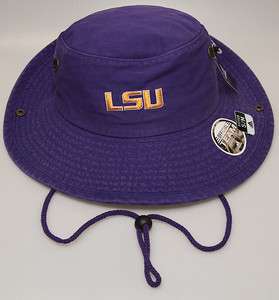 New NCAA Purple Louisiana State LSU Fishing Bucket Hat w/ Embroidered 