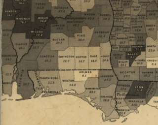 1861 Civil War map of Slavery, Southern States  
