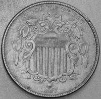1867 Shield Nickel  