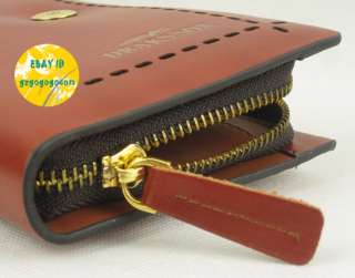 Mens genuine leather clutch hand bag wallet & purse  