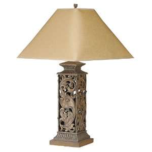  ORE International 8011 31 Inch Scroll Table Lamp, Ivory 