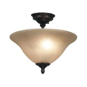 Kenroy Home 80300ORB Priory 2 Light Semi Flush, Oil Rubbed Bronze 