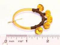 Best Offer Linda Levinson Gold Citrine Hoop Dangle Earrings 18k GP New 