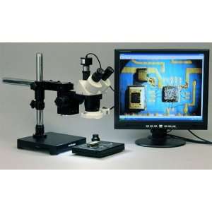 AmScope 20X 40X 80X Trinocular Stereo Microscope Boom + Camera  