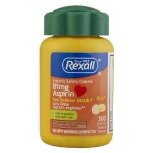  Rexall Aspirin Tablets   81 mg, 300 ct Health & Personal 