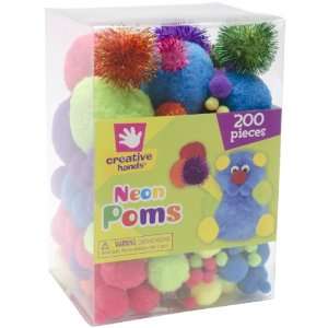  Neon Pom Poms, 200 Pack 