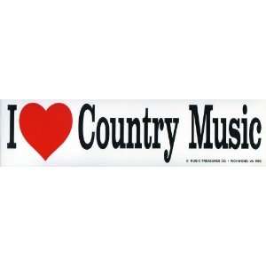  I Love Country Music Bumper Sticker Health & Personal 