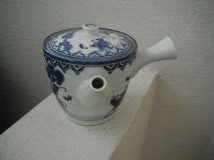 Chinese Blue and White Teapot c 19th century signed  
