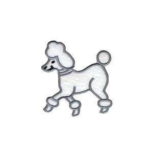  Large Poodle Iron On Applique Gray and White 6 X 6.5 Inch 