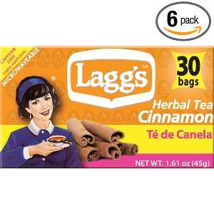 Laggs Tea Cinnamon Tea, 30 Count Tea Bags (Pack of 6)  