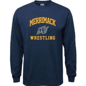  Merrimack Warriors Navy Youth Wrestling Arch Long Sleeve T 