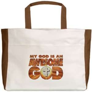  Beach Tote Mocha My God Is An Awesome God 